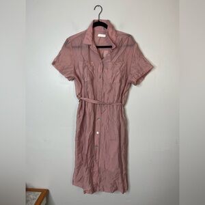 All : Row Mod Ref Pink shirt dress midi Medium Classic Tencel Summer Preppy